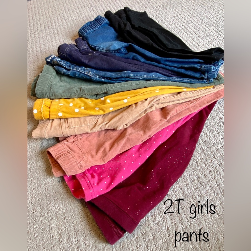 ELEVEN Pairs of Toddler Girl 2T Pants